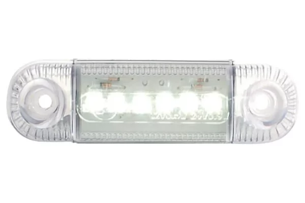 Waś Lampa obrysowa LED, prostokątna, 12/24V biała, przykręcana Waś