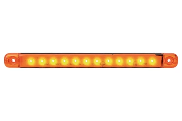 Waś Lampa obrysowa LED, prostokątna, 12/24V pomarańczowa, przykręcana 12 LED Waś
