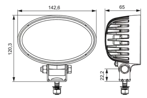Hella ValueFit Lampa robocza, LED, 1200 lm, owalna, 12/24V, 65x120 mm, 8 LED, ValueFit Hella