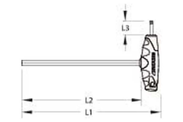 Gedore Klucz imbusowy metryczny z uchwytem 2K-T Gedore, 4 mm