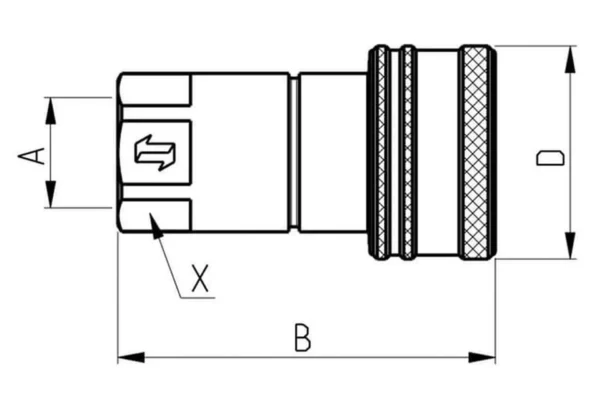 Faster Szybkozłącze gniazdo 3/8" gwint wew. 3/8" BSP z zaworem grzybkowym ANV