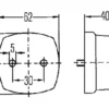 Hella Lampa obrysowa 5W kwadratowa 12V przezroczysta/biała przykręcana 62x42x62 mm Hella