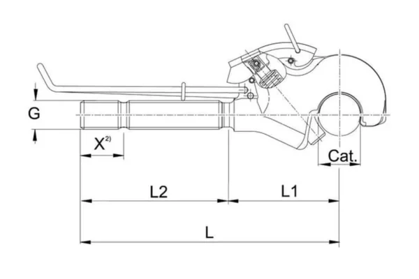 Walterscheid Końcówka hakowa łącznika górnego, M42 x 4,5 L 32 mm