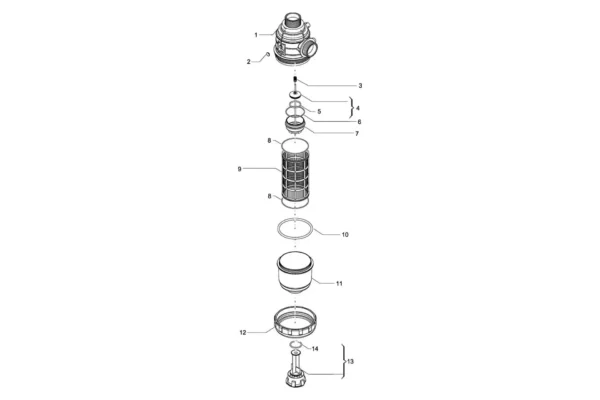 Arag Filtr zasysający 100-160 l 1 1/2" AG