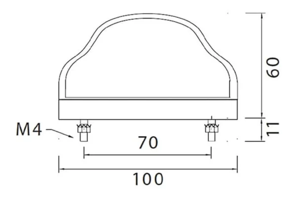 Aspöck Lampa oświetlania tablicy rejestracyjnej, 5W prostokątna 12V przezroczysta przykręcana 100x57x60 mm Aspöck