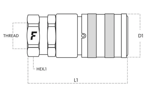 Faster Szybkozłącze płaskie 3FFH gniazdo 1/2" gwint wewnętrzny 1/2" BSP