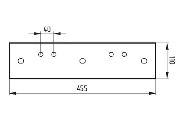 Molbro Płoza obracalna, lewa/prawa 110x454 mm