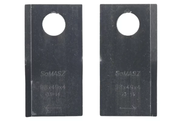 Nożyk kosiarki rotacyjnej lewy/prawy 98x49x3 mm otwór O 19.5 mm okrągły pasuje do SaMASZ 12 szt.