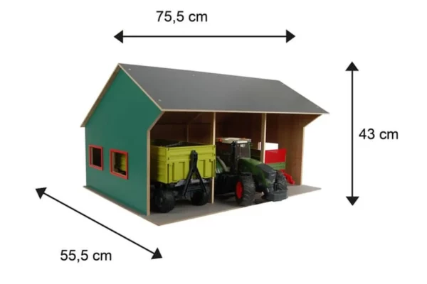 Kids Globe Agriculture shed for 3 vehicles 1:16