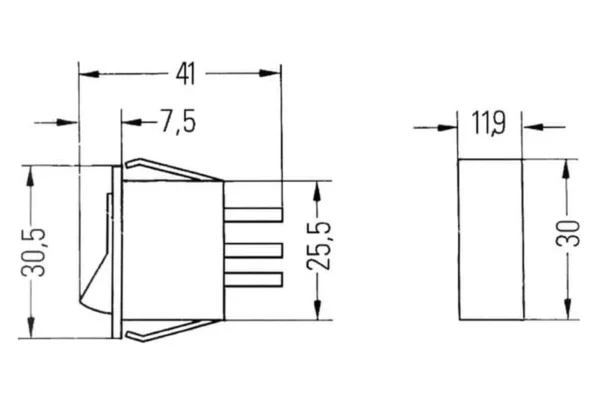 Hella Przełącznik kołyskowy 12/24V 16/8A ON/OFF