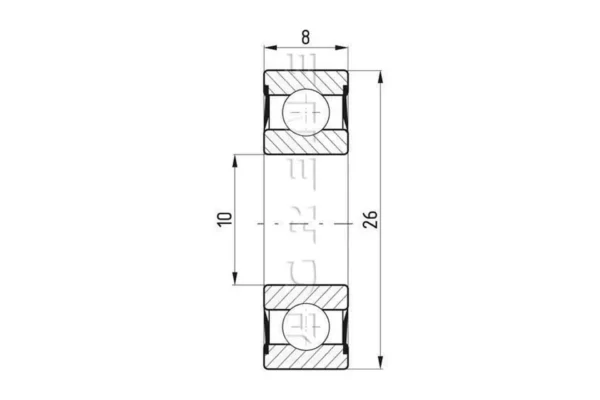 FŁT Łożysko kulkowe zwykłe 10x26x8 mm FŁT