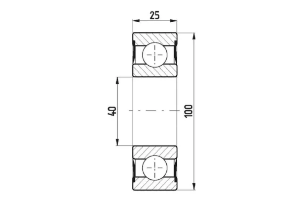 FŁT Łożysko kulkowe zwykłe 45x100x25 mm FŁT