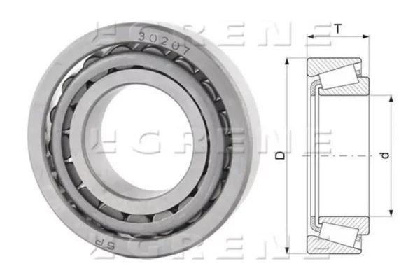 Łożysko stożkowe 35x72x18.2 mm FŁT