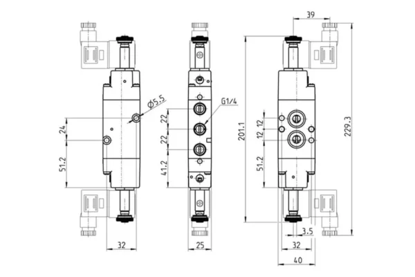 Camozzi Zawór elektromagnetyczny 5/2-drożny