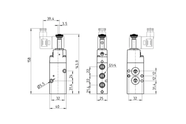 Camozzi Zawór elektromagnetyczny 3/2-drożny