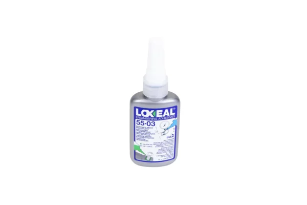 LOXEAL 55-03 jest jednoskładnikowym anaerobowym środkiem do zabezpieczania gwintów średniej wielkości przed samoczynnym luzowaniem się i odkręcaniem