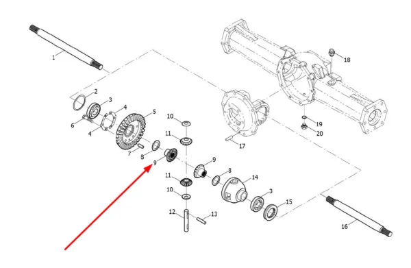 Oryginalne koło zębate o numerze katalogowym TL02311010032, stosowane w ciągnikach rolniczych marek Arbos oraz Lovol. schemat