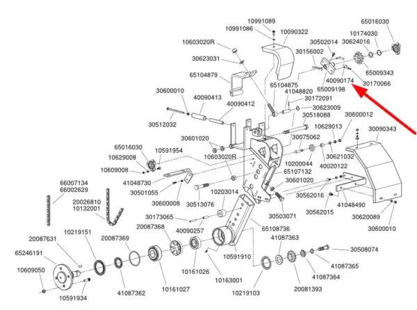 Oryginalny palec korpusu sprzęgła bloku koła o numerze katalogowym 40090174, stosowany w siewnikach punktowych marki Monosem schemat.