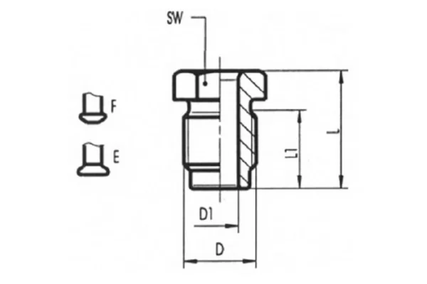 FTE Złączka gwintowana do hamulcowych, M10x1 / 5 mm E, FTE