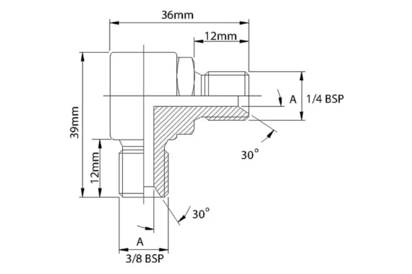 Unbranded Element łączący gwint zew. 3/8" BSP x 3/8" BSP