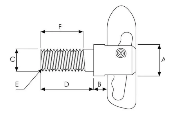 Zatrzask plandeki, M12 x 25 mm fi 19 mm