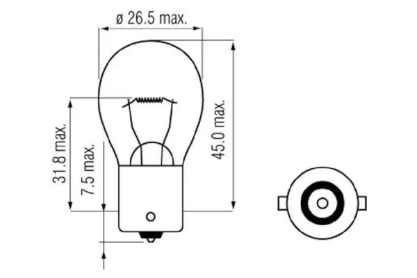 Towar Żarówka 12V 25W BA15s
