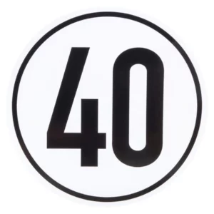 Naklejka z ograniczeniem prędkości pojazdu: 40 km/h O 200 mm