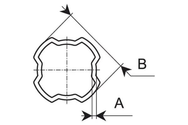 Bondioli&Pavesi Rura profilowana wewnętrzna powlekana czterokątna S7 O wew. 37.9 O zew. 47.4x4.8 mm L=1 m Bondioli&Pavesi