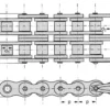 Tsubaki Łańcuch rolkowy DIN 8187 podwójny Tsubaki, 1 1/4 x 3/4
