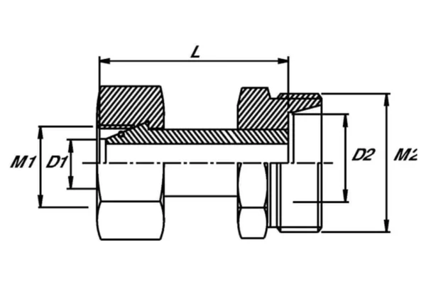 Dietzel Złącze proste z nakrętką M26x1,5 18L - M26x1,5 18L