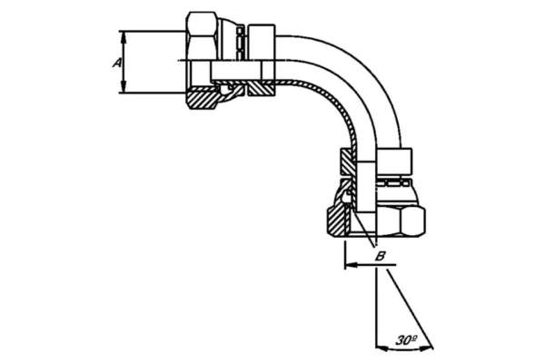 Burnett & Hillman Kolano gwint zewnętrzny -gwint zewnętrzny 1/2 BSP