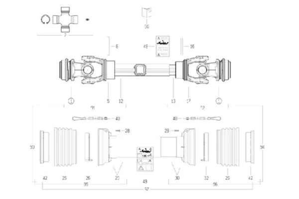 Bondioli&Pavesi Wał przegubowy S0 L=1210 mm Bondioli&Pavesi