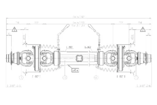 Bondioli&Pavesi Wał przegubowy, szerokokątny S6 L=1210mm Bondioli&Pavesi