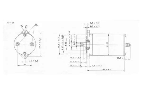 Towar Silnik 24V 0,8KW, MPPDCM24V800N