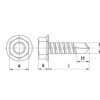 Towar Wkręt samowiercący 6.3x75 mm, 10 mm 6-kt. z łbem kołnierzowym, stal, DIN7504 Towar