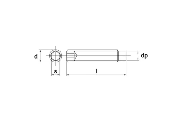 Towar Wkręt dociskowy DIN915 M8x20 mm stalowy 45H Towar