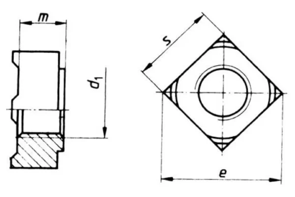 Towar Nakrętka kwadratowa do zgrzewania DIN928 stalowa M8x1.25 Towar
