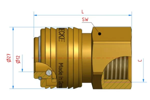 Lüdecke Szybkozłączka G 3/8" gwint wewnętrzny