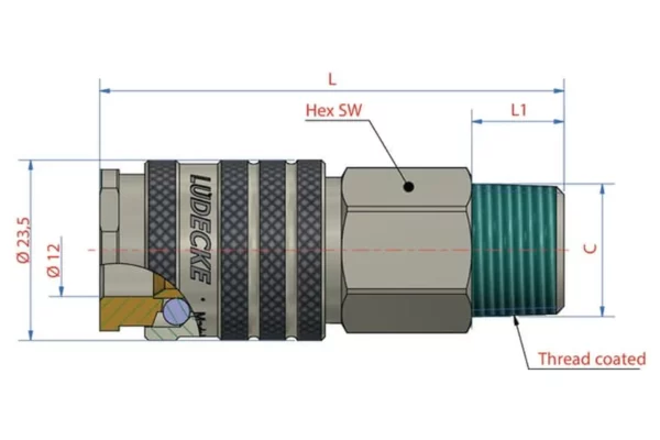 Lüdecke Szybkozłączka gwint zewnętrzny BSP 3/8"
