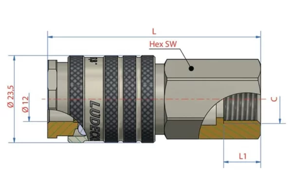 Lüdecke Szybkozłączka gwint wewnętrzny BSP 1/4"