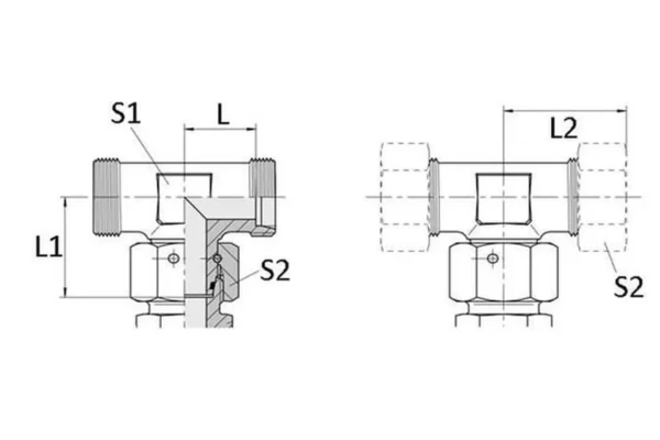 Voss Złącze trójnikowe z nakrętką symetryczne M16x1.5 8S