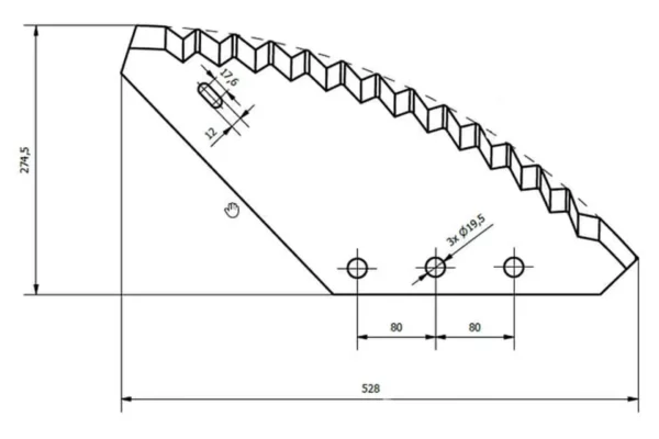 Towar Nóż paszowozu 527x220x6 mm pasuje do Storti