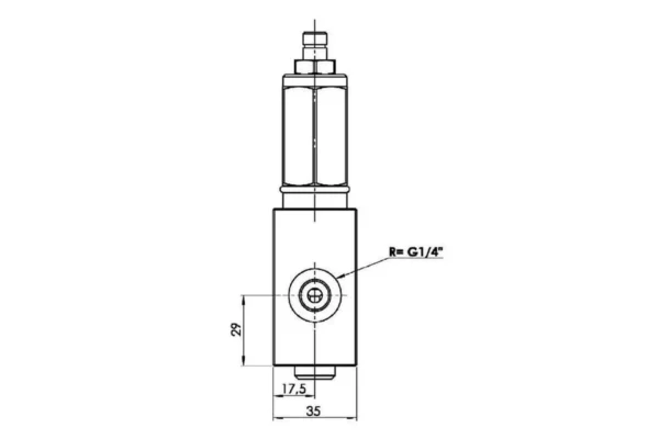 FluidPress Zawór redukcyjny ciśnieniowy 2-drożny, 1/4 BSP 40 - 120 barów