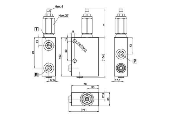 FluidPress Zawór redukcyjny 3/8 stalowy