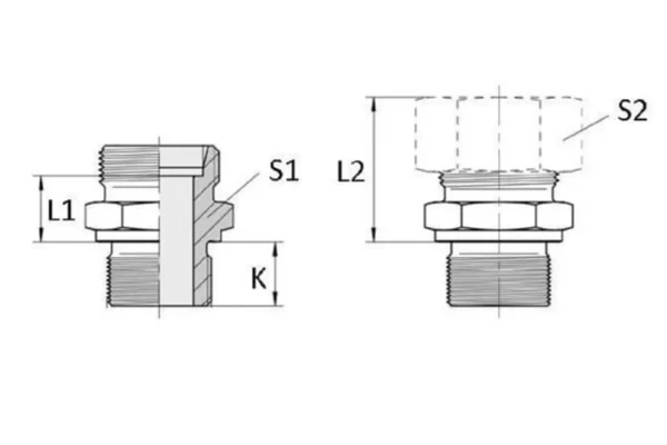 Voss Przyłącze proste M14x1.5 8L - M22x1.5