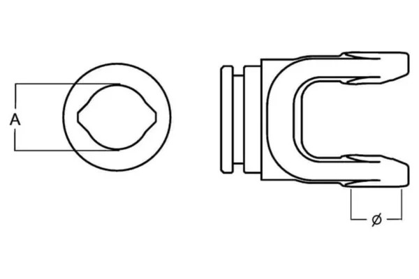 gopart Widłak, na rurę profilowaną, na kołek sprężysty, 61x61 mm, L25 gopart