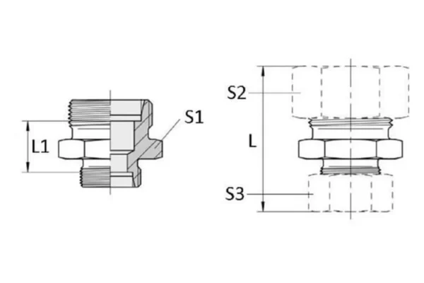 Voss Złączka gwintowana prosta M14x1,5 8L - M12x1,5 6L