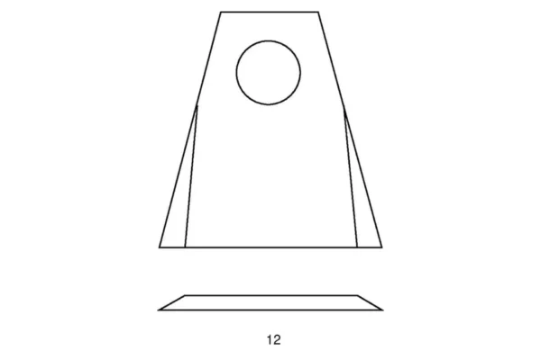 Schumacher Nożyk kosiarki rotacyjnej lewy/prawy 75x30 mm, 70x4 mm otwór O 20 mm okrągły pasuje do Stockey-Schmitz 25 szt.