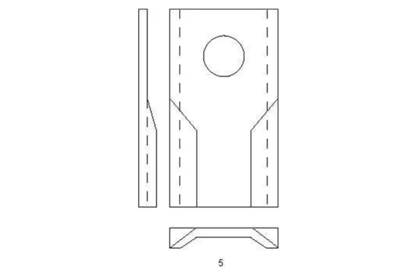 Towar Nożyk kosiarki rotacyjnej lewy/prawy 95x55x4 mm otwór O 19 mm okrągły pasuje do Krone 25 szt.