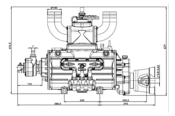 Battioni Pagani Pompa próżniowa z napędem hydraulicznym 13520 l/min z automatycznym smarowaniem i balastem B.P.